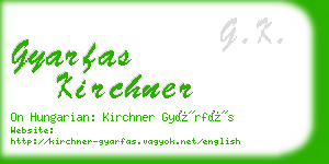 gyarfas kirchner business card